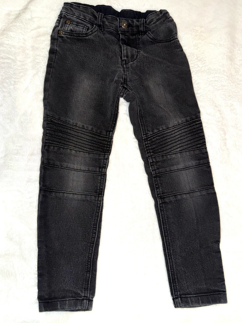 Boys Art Class Black Ribbed Knee Skinny Jeans size 5